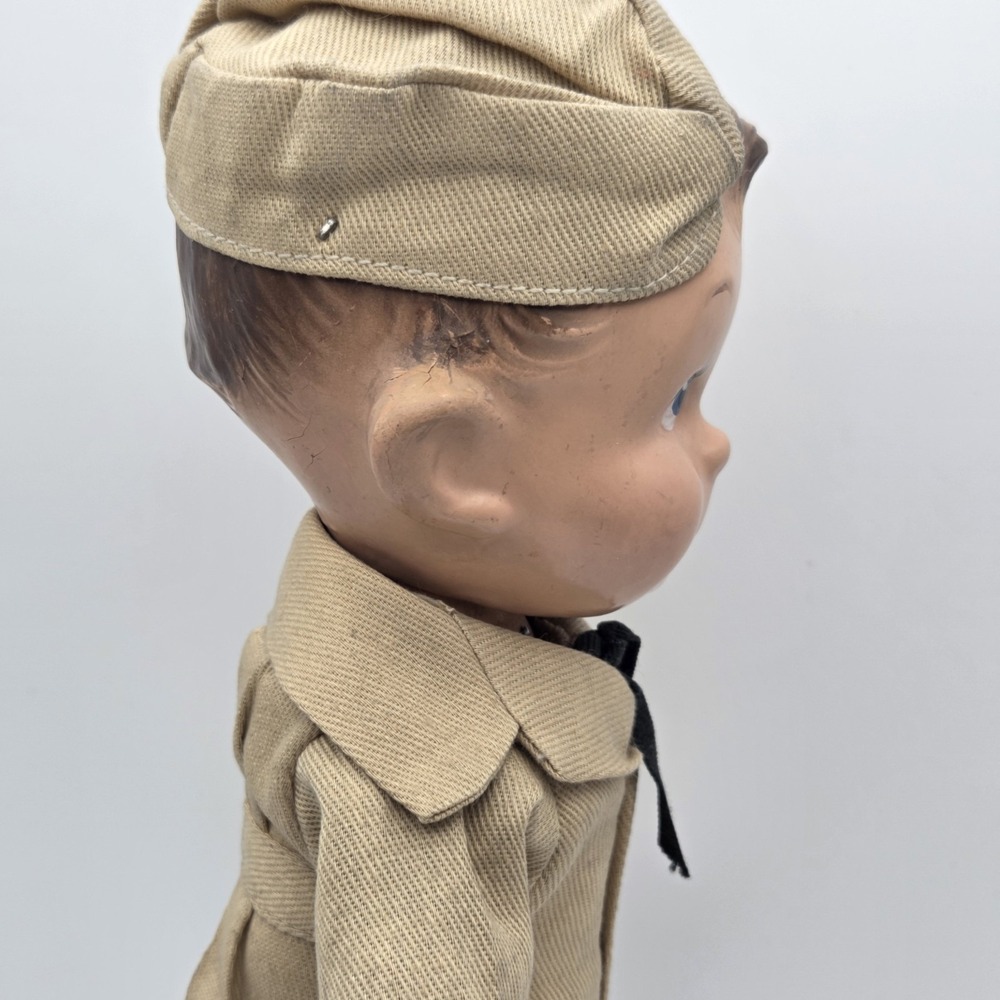 1938 Sunny Sam Soldier Flexy Doll By Ideal Toy Co. Composition Military 13" - Picture 14 of 16